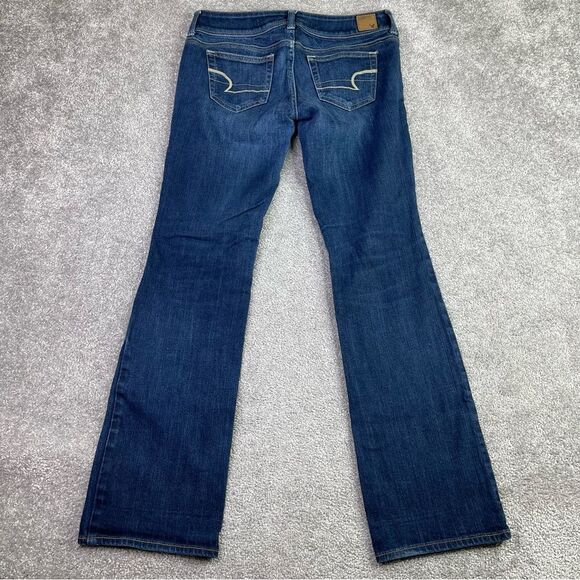 American Eagle Jeans Women's 4 Blue Slim Boot Low Rise Dark Denim Vintage - Picture 3 of 12